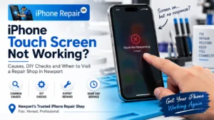 Unresponsive iPhone touch screen diagnostic and digitiser repair at iPhone Repair UK workshop Newport Wales